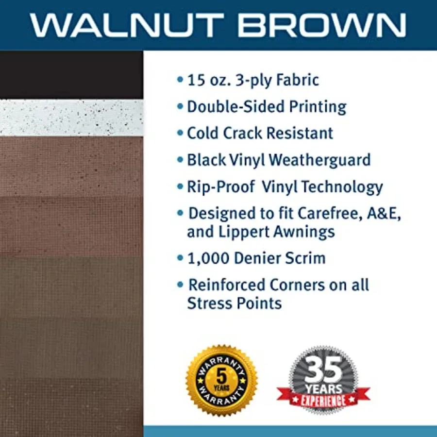 ShadePro - استبدال قماش المظلة RV - فينيل عالي التحمل مقاوم للعوامل الجوية - مظلة خارجية عالمية لمقطورة التخييم والمحرك #2