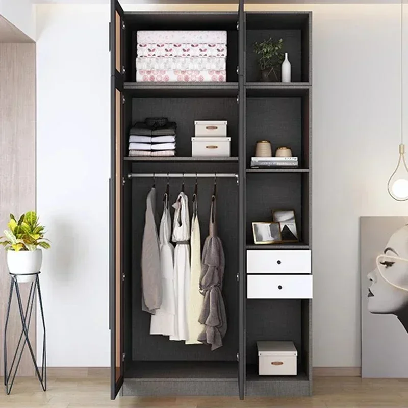 

For System Wardrobe Black Towel Hat Clothing Rack Boho Glass Disinfecting Design Closet Bedroom Penderie Japanese Furniture