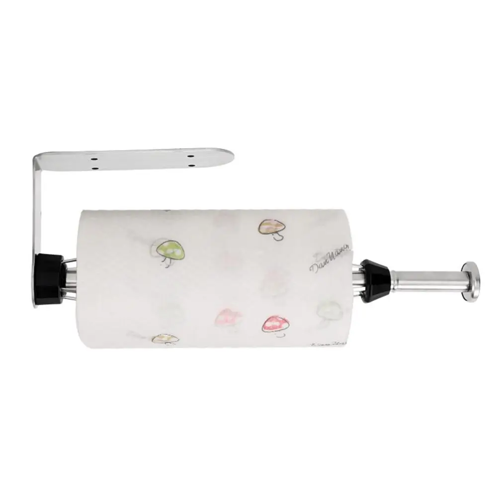 

Stainless Steel Paper Towel Holder Punch-Free Adhesive Wall Mount Toilet Paper Holder One-Handed Tear Silver Black