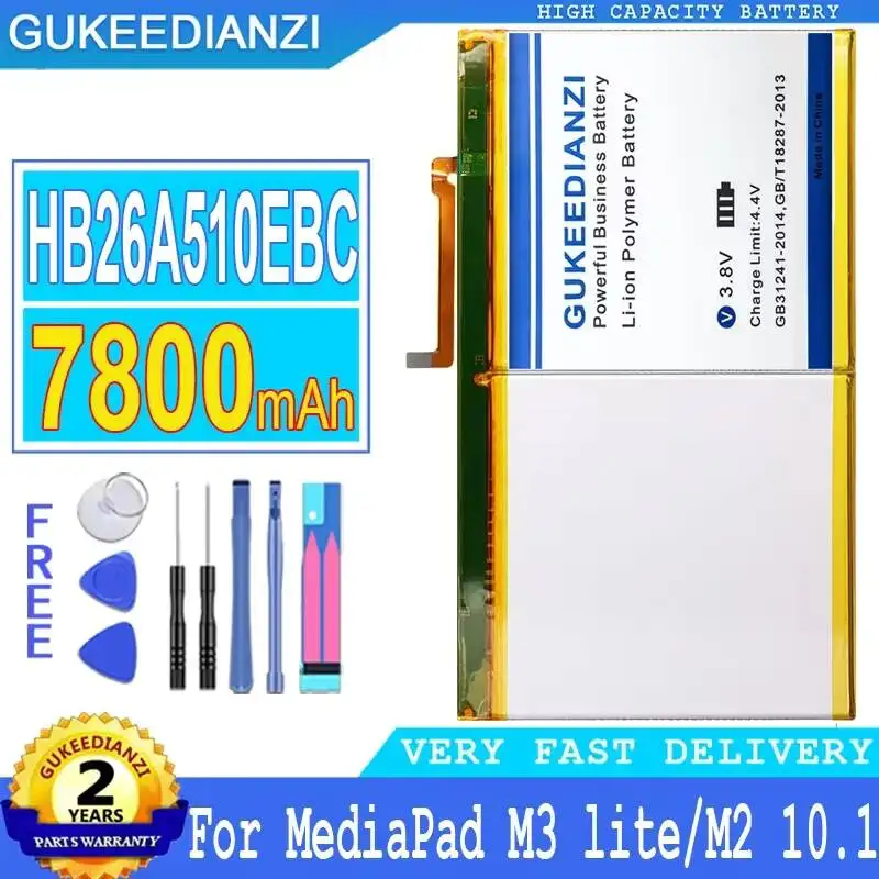 

Аккумулятор для планшета HB26A510EBC 7800 мАч для Huawei Mediapad M3 Lite 10, M3lite, M2 10.1, Flat Cell M2-A01W, M2-A01L
