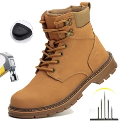 Non Slip Men Safety Shoes for Work Industrial Shoes Anti Puncture Work Shoes Waterproof Steel Toe Working Shoes With Protection