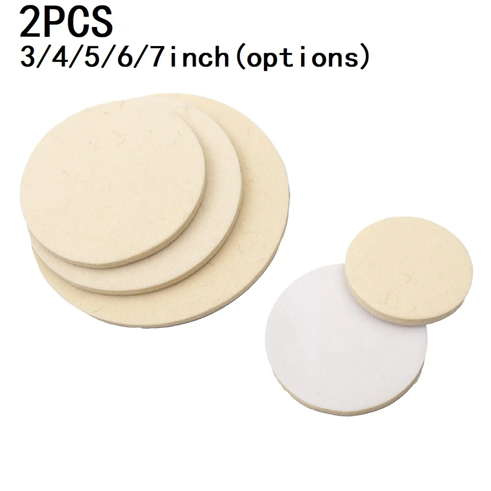 2 PCS Wool Felt Polishing Pads Abrasive Wheel For Glass Stainless Steel Polish Repair Scratches 3 4 5 6 7 Inch Soft Felt Discs