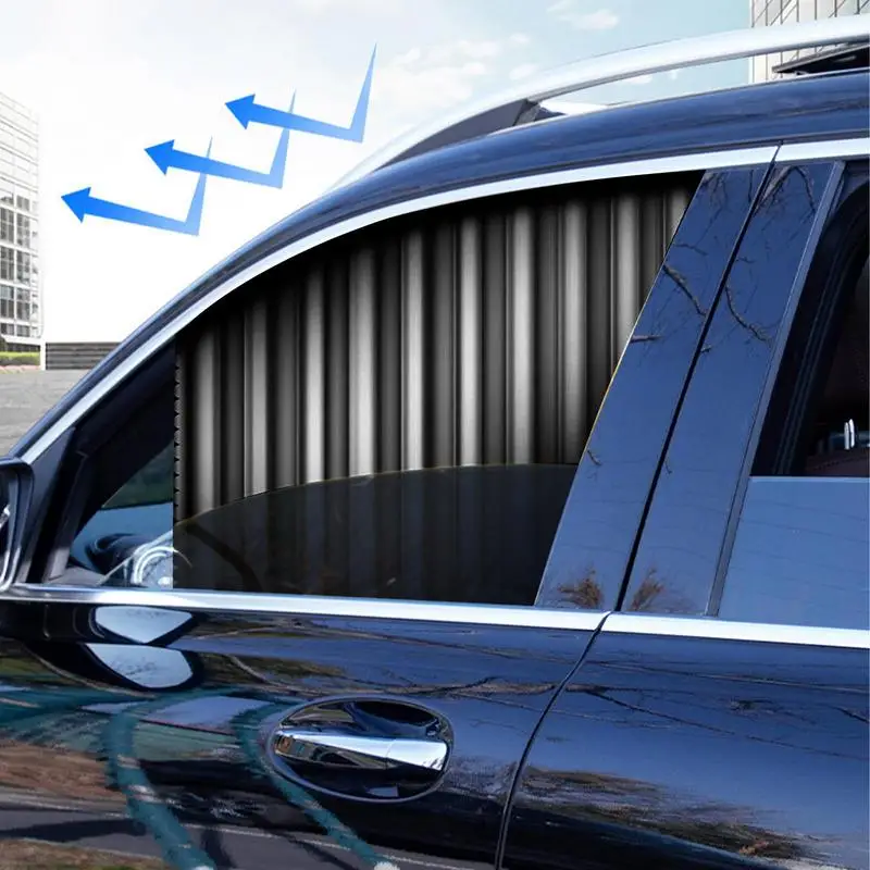 Magnetic Drapes For Car Windows 4pcs Sun Shades Adjustable Drapes For Car Window Summer Automotive Window Drapes To Block Strong