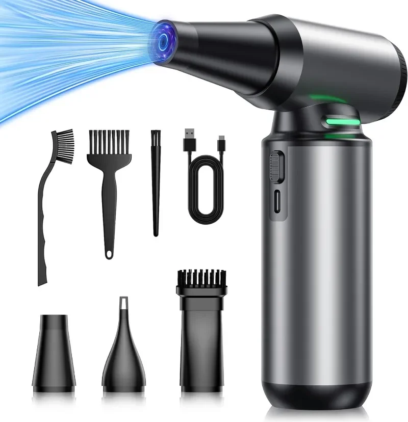 

Compressed Air Duster180000RPM 7500Mah Electric Air Duster with Brushless Motor Jet Dry Blower forKeyboard Car Outdoor Cleaning
