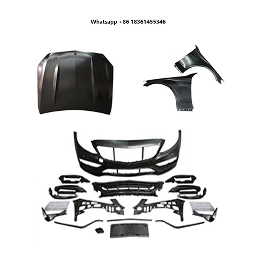 

For C-Class W205 Reftted for C63 Front Bumpers Fender Cover Car Bumper Sport 19-21
