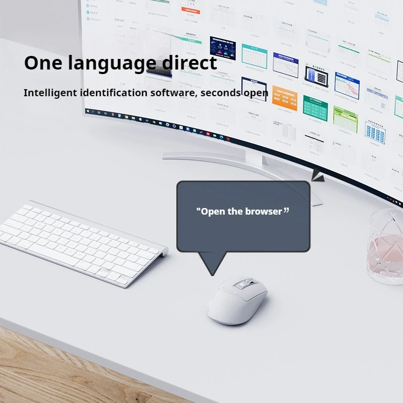 Imagem -03 - Mouse de Voz 2400dpi sem Fio Bluetooth Carregamento Silencioso Inteligente Controlado por Voz tipo a ai Escritório Casa Mouse Óptico 6