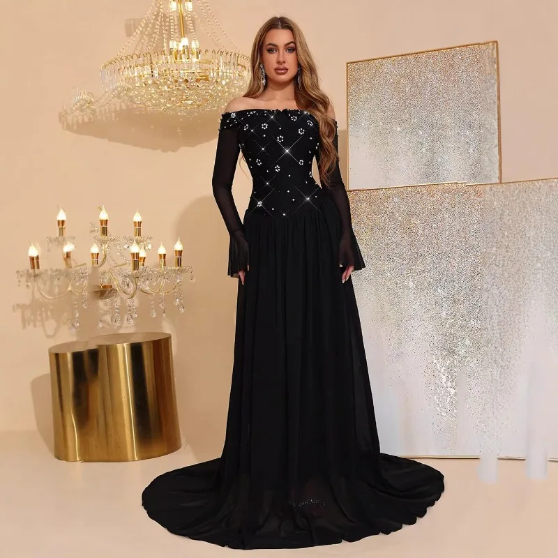 

Diamond Beads Sexy Bandages Long Dress Banquet Ladies Dress Dinner Dress