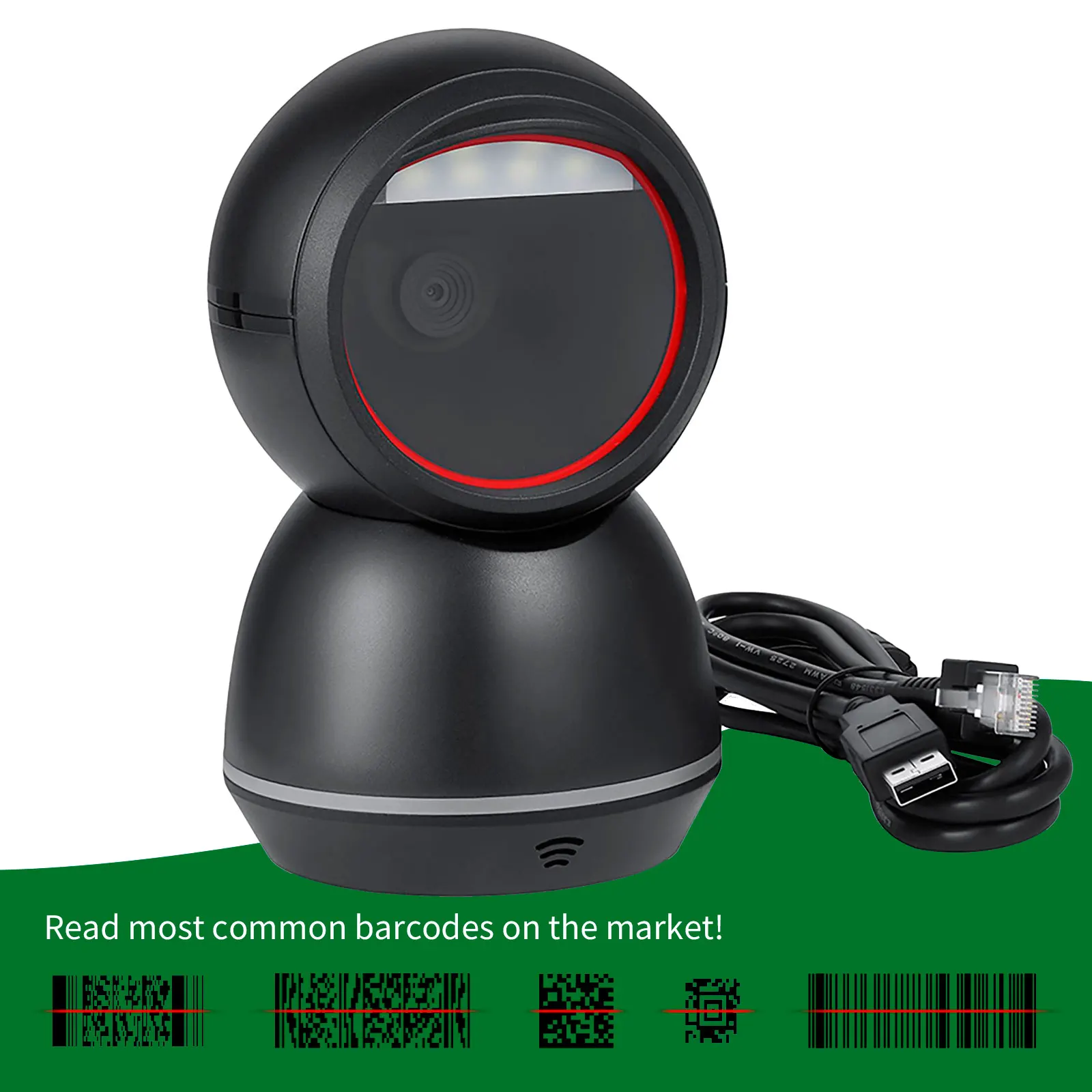 Hands-free Barcode Scanner Desktop High Reading Speed Scanning Omnidirectional Platform 1D 2D QR Screen Bar Codes Reader