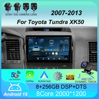 Car Radio Android 15 For Toyota Tundra XK50 2007-2013 Sequoia XK60 2008-2017 Multimedia Video Player Navigation Stereo GPS Audio