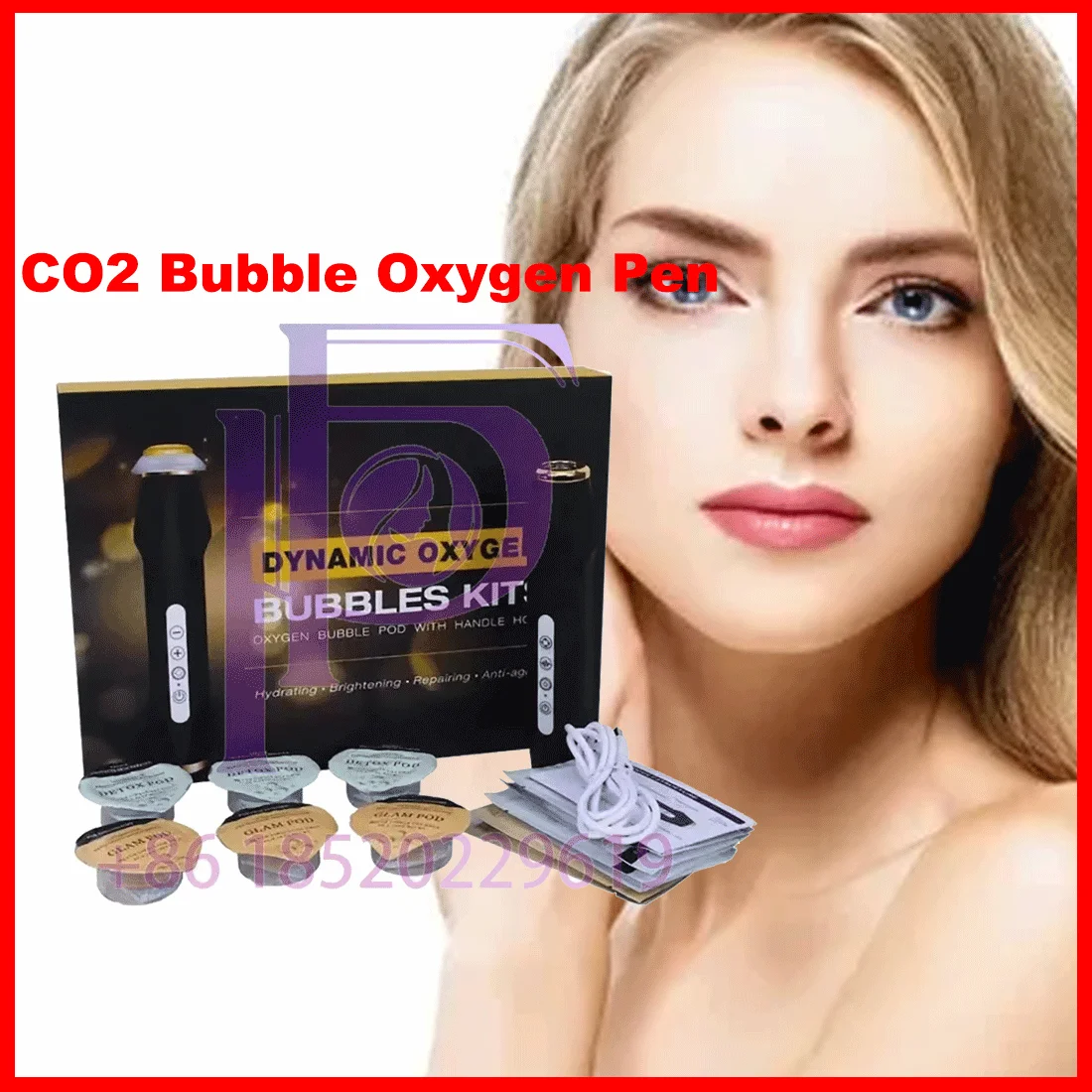 

Rechargeable CO2 Bubble Oxygen Pen for Facial Treatments Skin Plumping Device Home Salon Use with CE Certified Safe Capsules