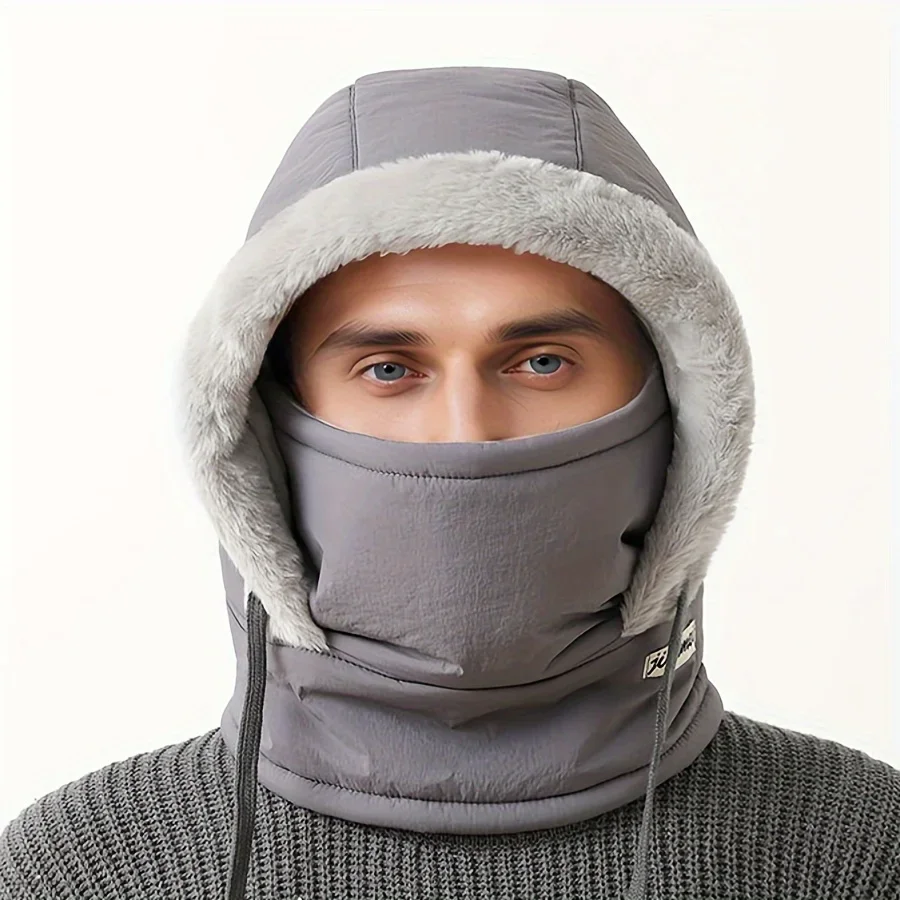 Cappello caldo invernale per uomo e donna, protezione per le orecchie da ciclismo autunnale e invernale con velluto spesso per protezione dal freddo