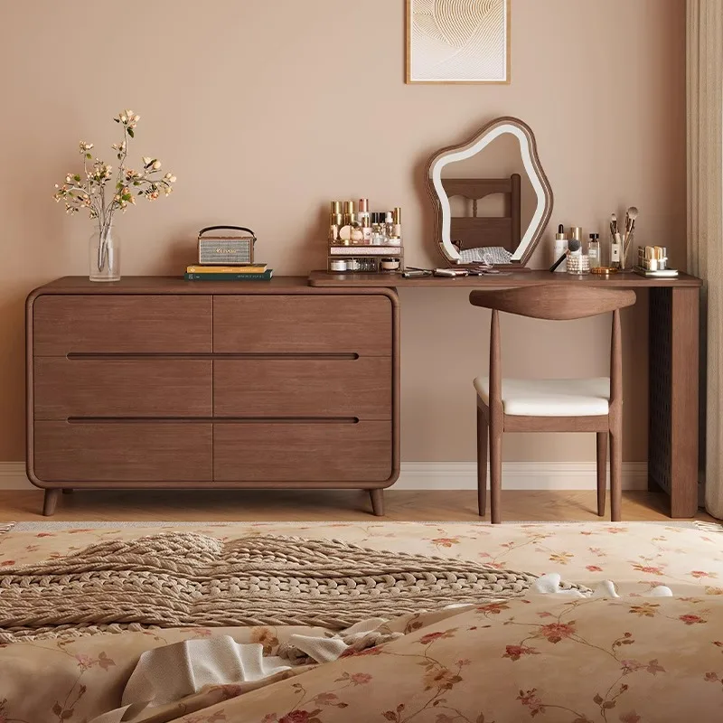 

Solid wood dresser modern simple makeup table small apartment office desk