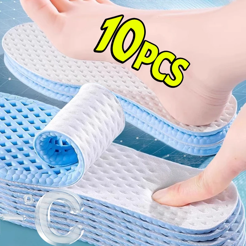 

10PCS Breathable Mesh Insoles Men Summer Deodorization Sweat Absorb Running Shock Absorption Shoe Sole Memory Foam Shoes Pads