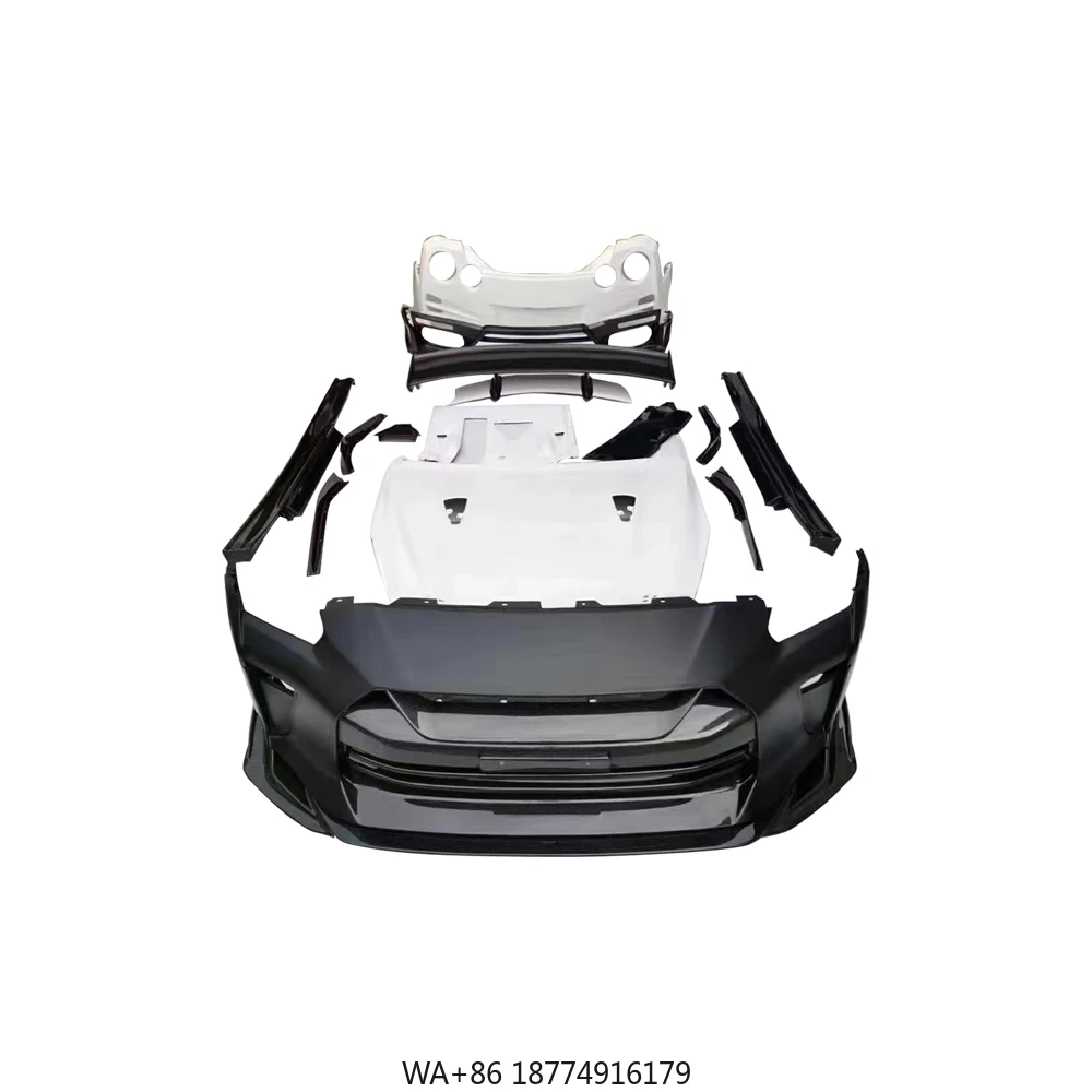 

High Quality Top-secret Style Carbon Fiber Body Kit Bumper Fenders Side Skirts Spoiler Diffuser Hood for GT R35