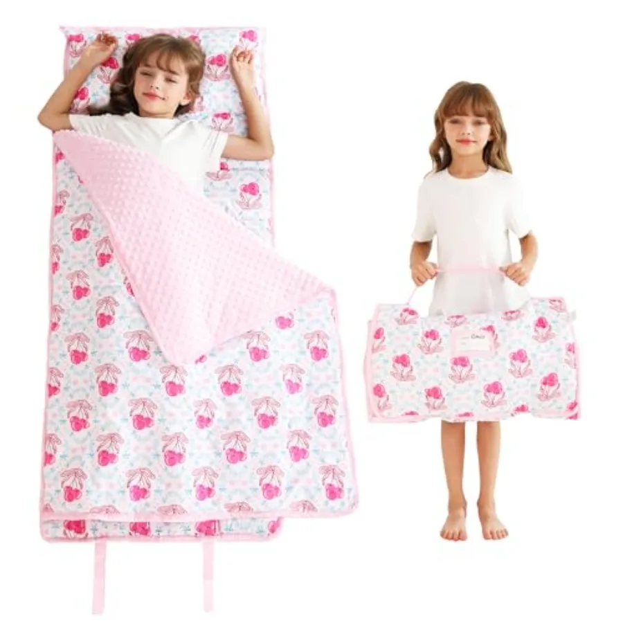 

Toddler Nap Mat with Pillow and Blanket Extra Large Rolled Napping Mats Slumber Bags for Boys Girls Sleeping Bag for Daycare Pr