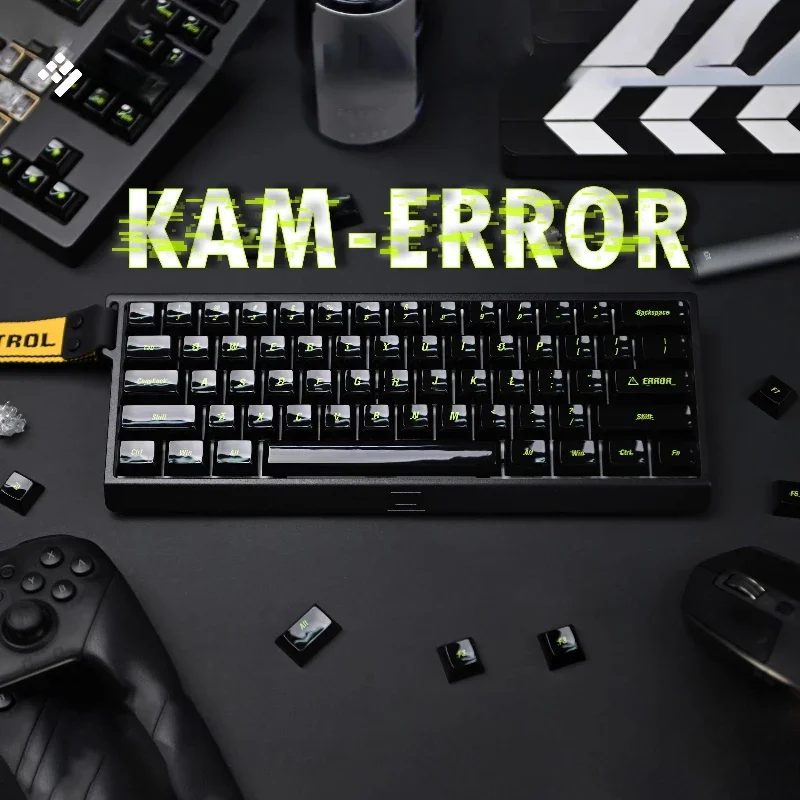 

KAM-Error Theme Key Caps Set KAM Profile PBT Dye Sublimation Personalized Glossy Keycaps for Mechanical Keyboard Accessories