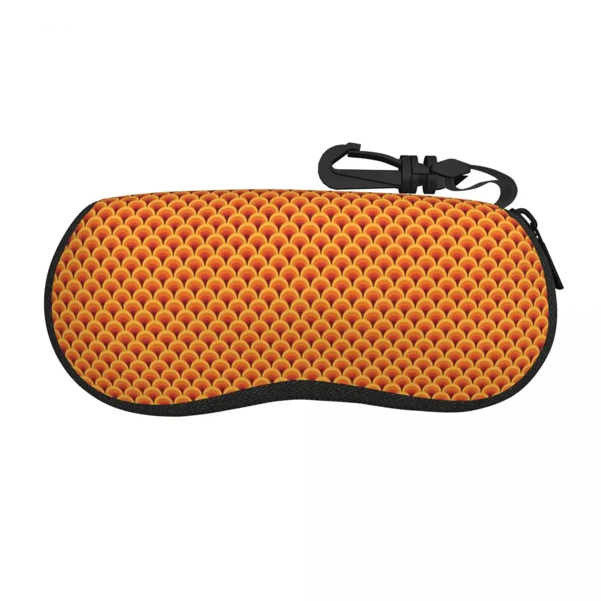 Custom Orange Wave Gradient Retro Pattern Shell Glasses Case Unisex Travel Eyeglasses Case Sunglasses Protector Box