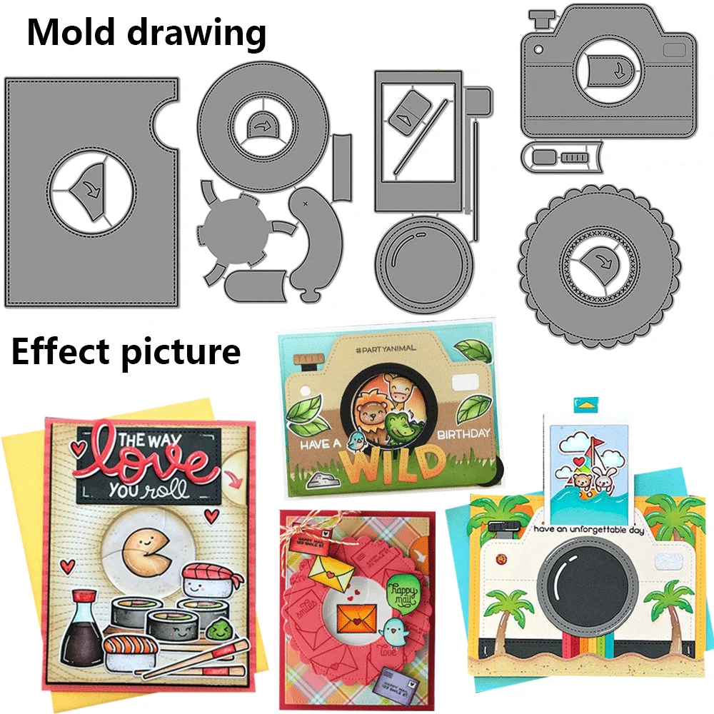 Kamerakomponenten Metall-Stanzformen, Prägestanzte für DIY-Kartenherstellung, Scrapbooking, Bastelbedarf