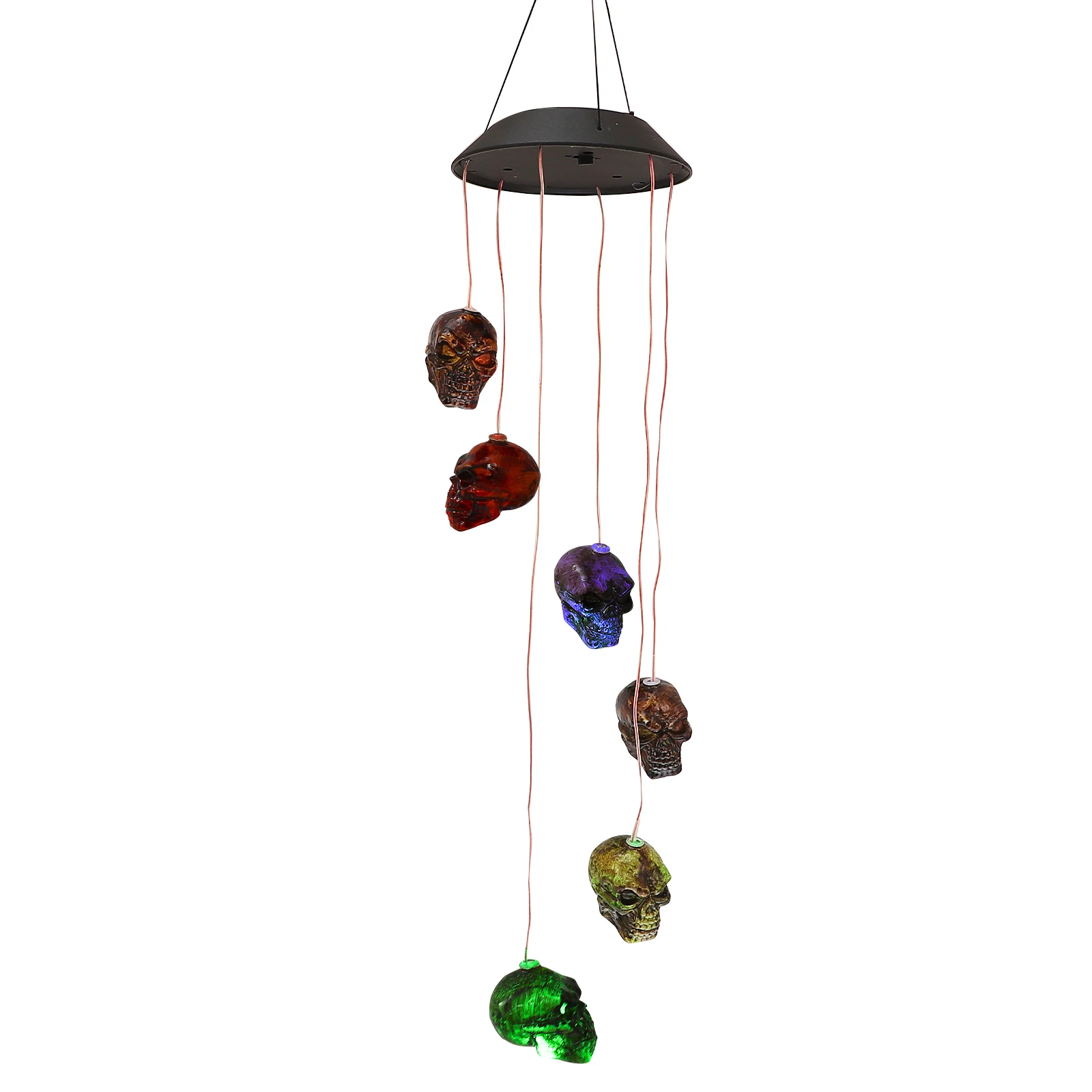 

Skull Wind Chime Light PVC Plastic Solar LED Outdoor Decor Halloween Balcony Living Room Gifts FamilyDecoration WindBellHangings