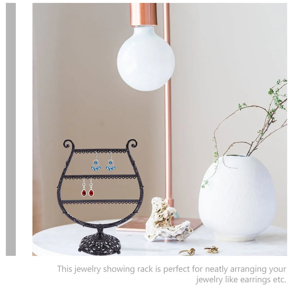 2 قطعة القيثارة على شكل القرط رف Pp مجوهرات عرض موقف للأقراط أساور المنظم سطح المكتب البلاستيك الجرف الحلي حامل