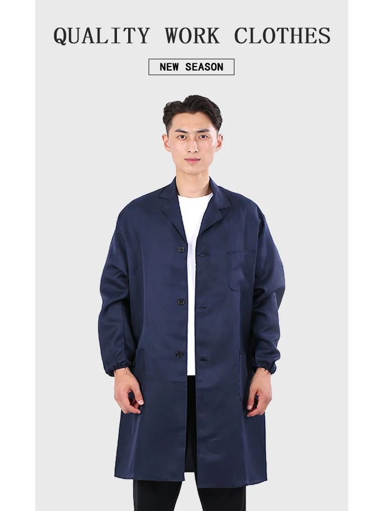 

Однотонный лабораторный халат унисекс, устойчивый к истиранию пыленепроницаемый комбинезон для авторемонта и складских работников, универсальный промышленный комбинезон