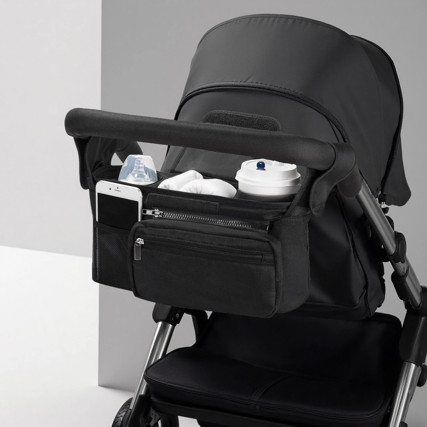 

Universal Stroller Organizer Large-Capacity Stroller Bag with Shoulder Strap Kindergarten Accessories