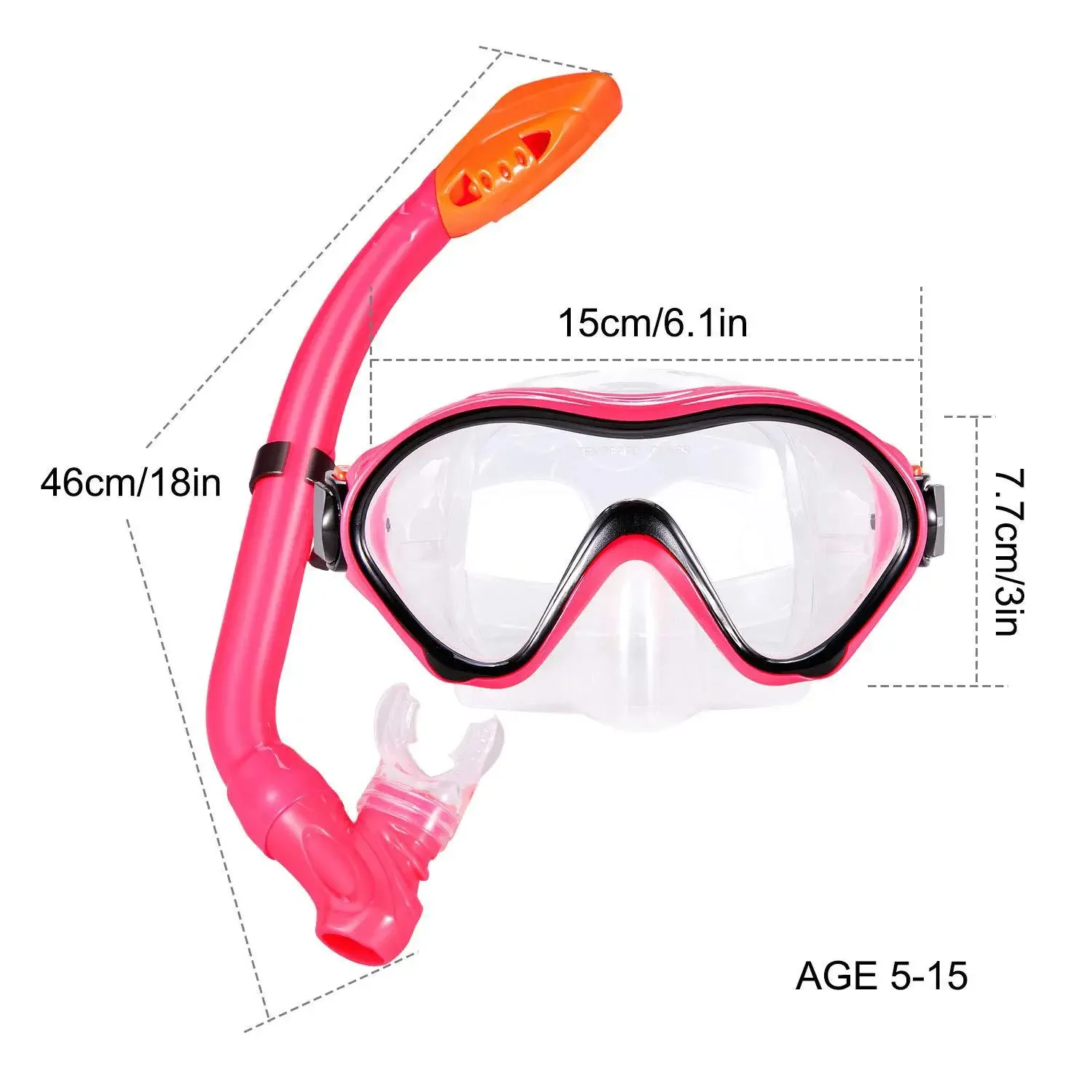 

Children's snorkeling set Tempered glass diving goggles Full dry snorkel Anti-fog diving goggles equipment for boys and girls