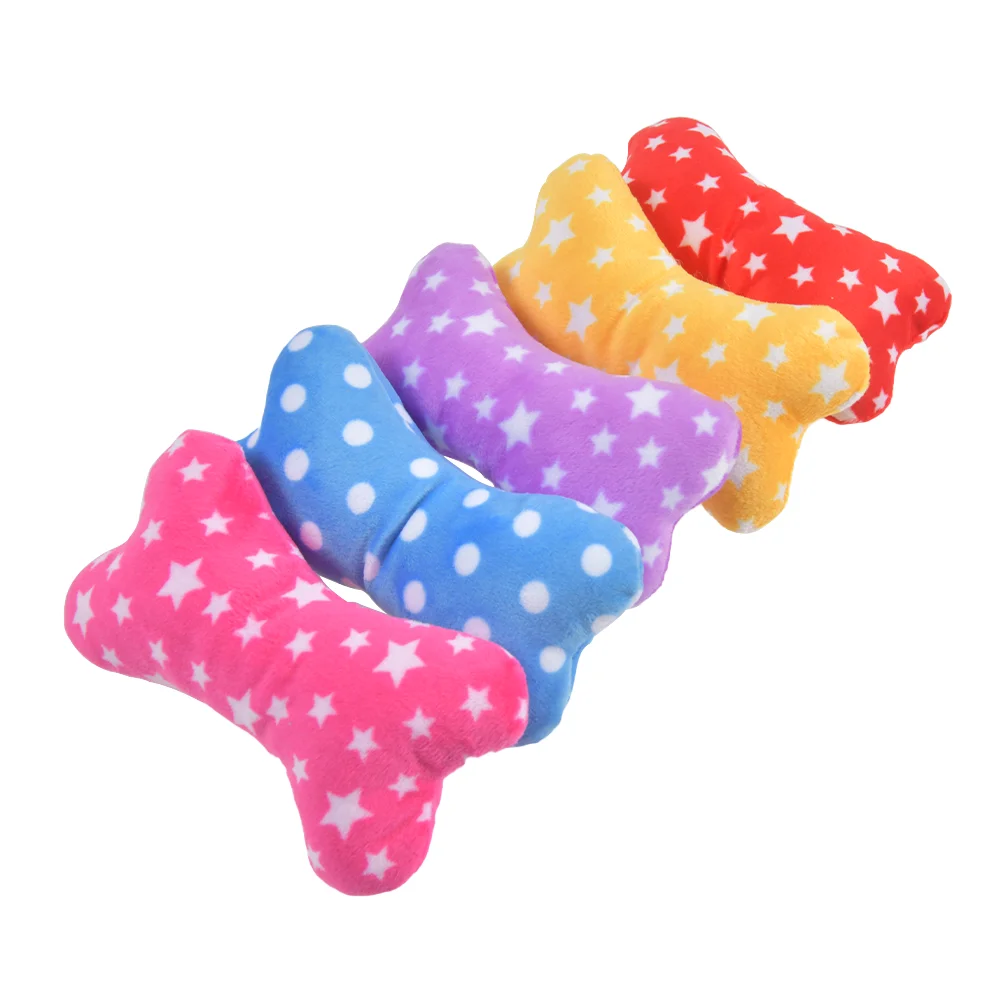 1PC Bone Toys Pet Anti Bite Plush Sounding Toys Funny Dog Molar Chewing Toys