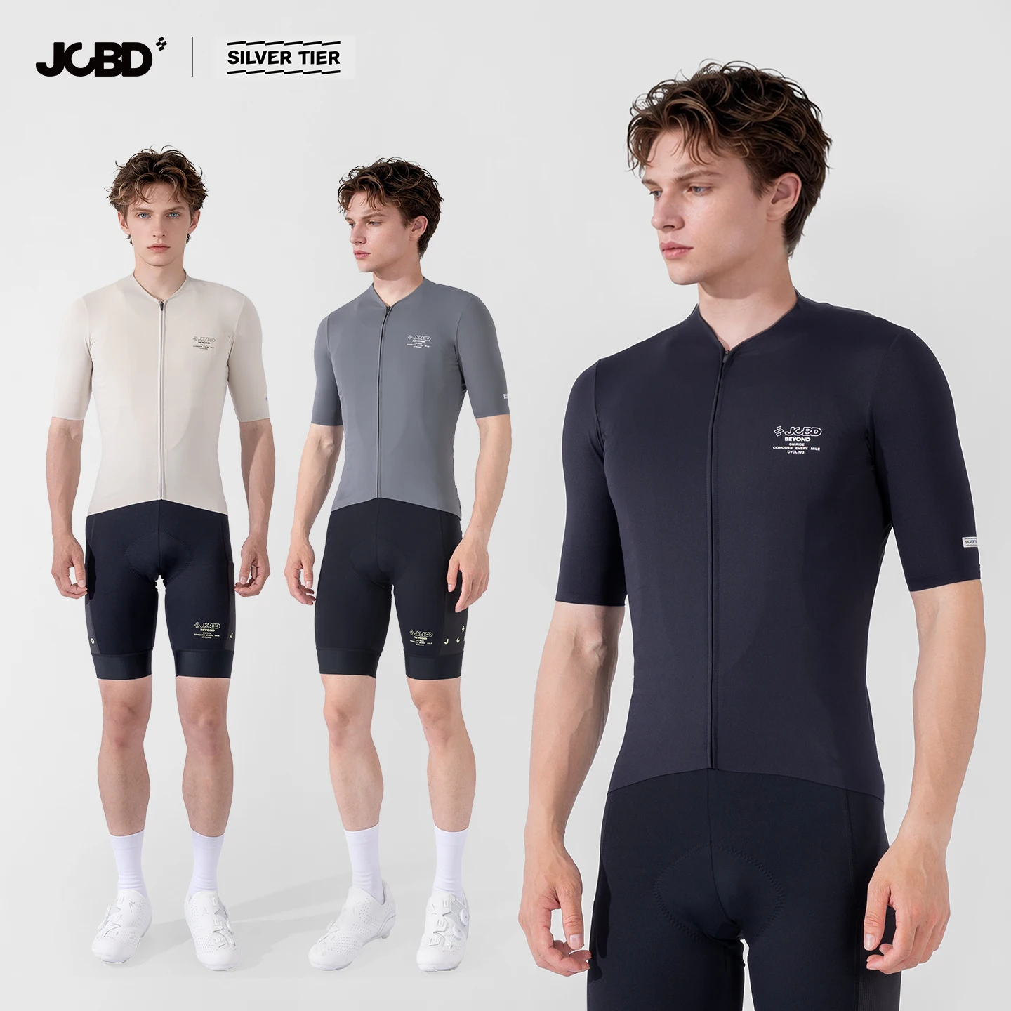 JCBD Summer Mens Cycling Jersey Advanced Performance Wear Breathable Lightweight Mesh Quick Dry Moisture Wicking Slim Fit