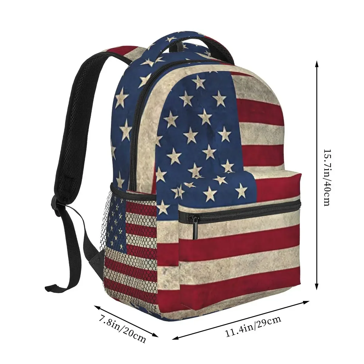 الولايات المتحدة الأمريكية العلم الأمريكي على ظهره رائجة البيع Daypack سعة كبيرة للأطفال BookBag حقيبة مدرسية حقائب الكتف للرجال والنساء