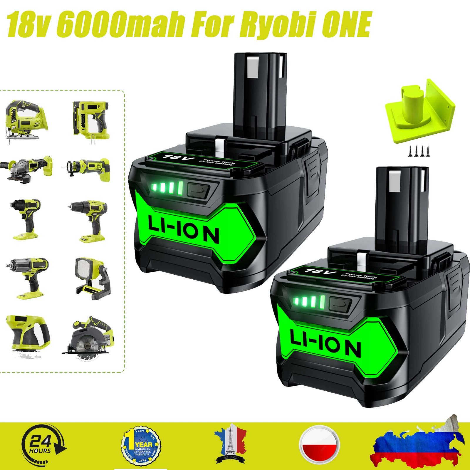 P108 For Ryobi ONE+ Plus 18V Lithium+ P102 P103 P104 P107 P117 18-Volt RB1850X RB18L30 BPL1820 RB1860X Cordless Tools battery