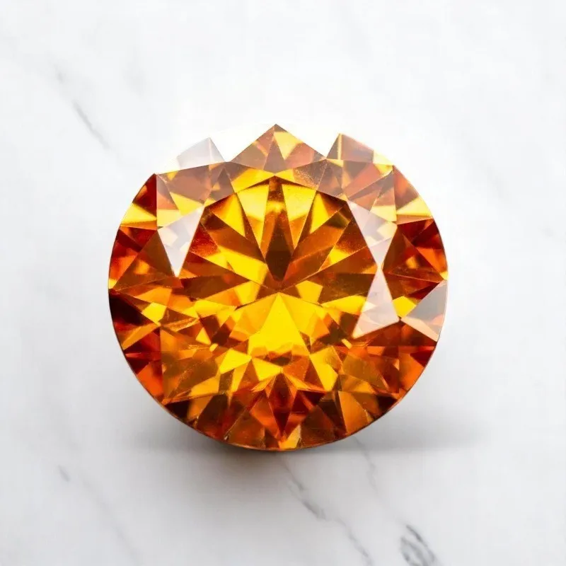 مويسانيتي برتقالي اللون قطع مستديرة VVS1 مرت الماس اختبار الأحجار الكريمة حجر فضفاض صنع المجوهرات بالجملة مع GRA