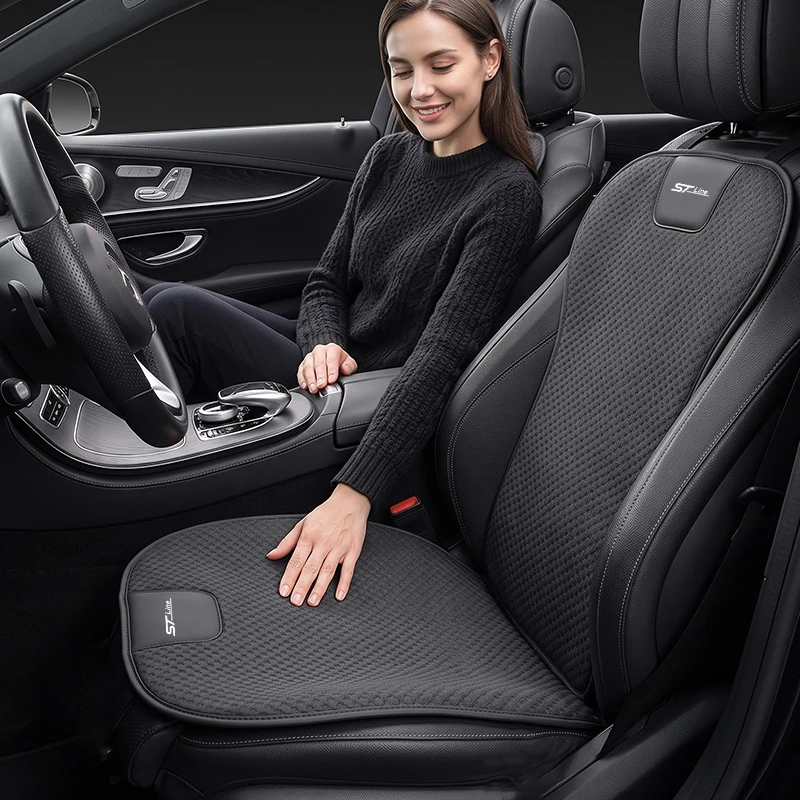Car Seat Cushion For Ford ST Line Kuga S Max Focus Puma Fiesta All‑Season Seat Cover Ice Silk Rear Seat Backrest Protector Pad