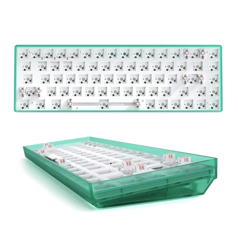 65% RGB Modular DIY Mechanical Keyboard, 68 Keys Hot Swappable 3pin/5pin Switch, Programmable 2 Mode Bluetooth 5.0/2.4G