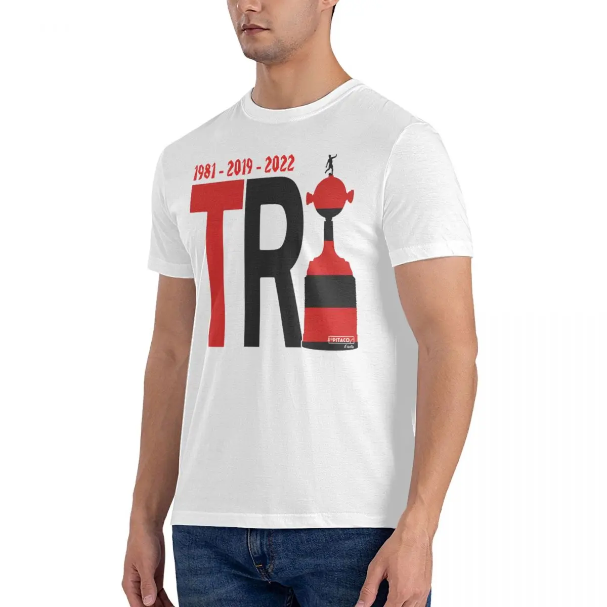 TRI Libertadores graphic T Shirts Men's Pure Cotton T-Shirt Crew Neck Flamengos Tees Short Sleeve Tops Adult official-website