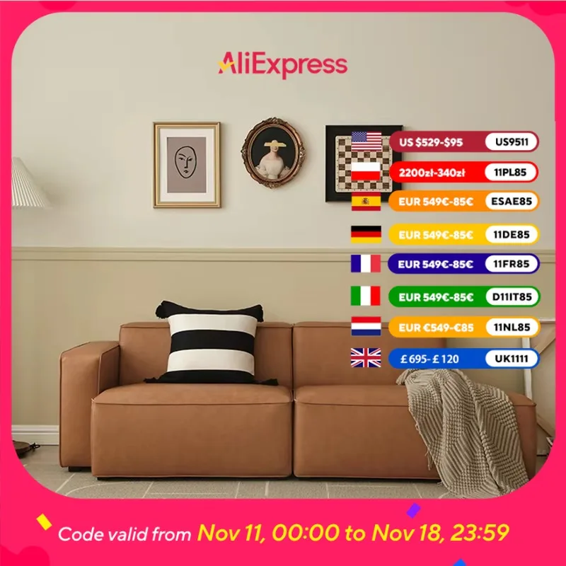 

Design Light Luxury Sofa Leather Waterproof Corner Loveseat Sofa Retro 3 Seats Reading Muebles Para Salas Modernos Furniture