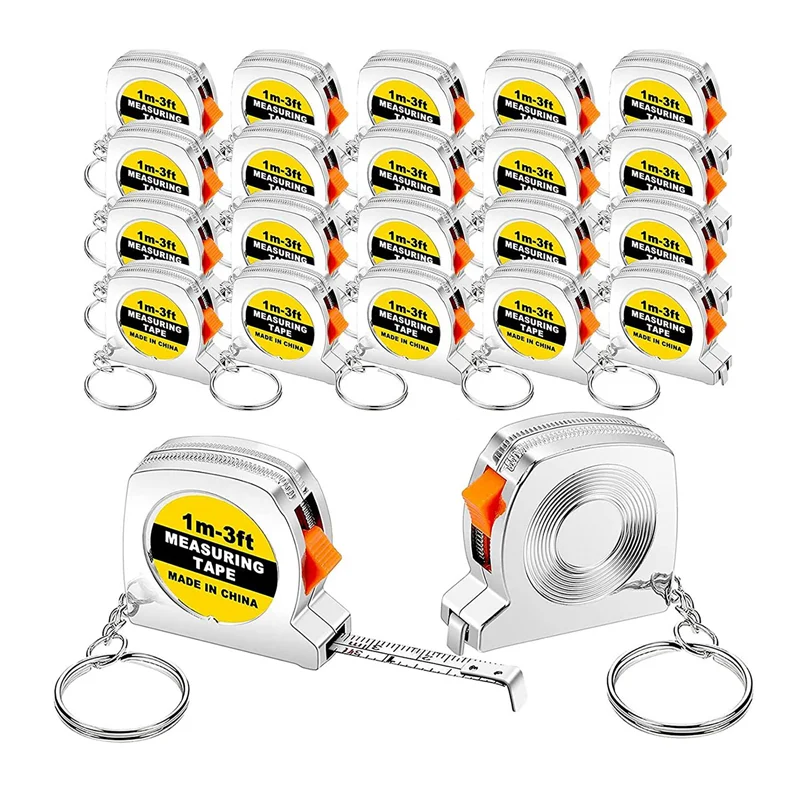 50 Pcs Keychain Tape Measure, Functional Pocket Tape Measure, Small Tape Measure Retractable, 3Ft