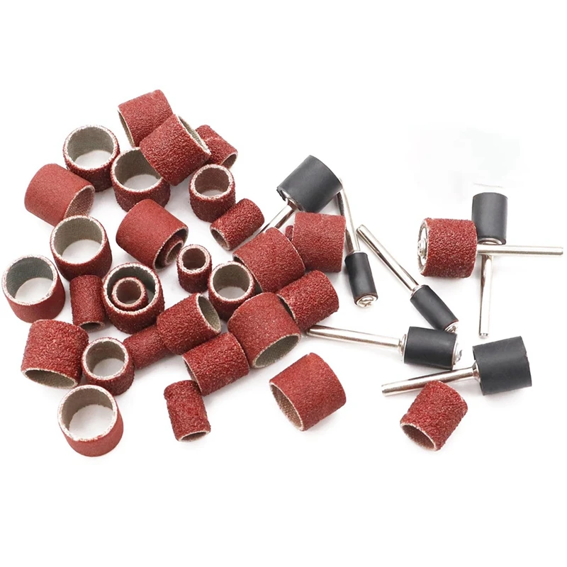ABAE-132 Pieces Sanding Drum Set,120 Pieces Aluminum Oxide 120Grit Drum Sander Sanding Sleeves And 12 Pieces Drum Mandrels