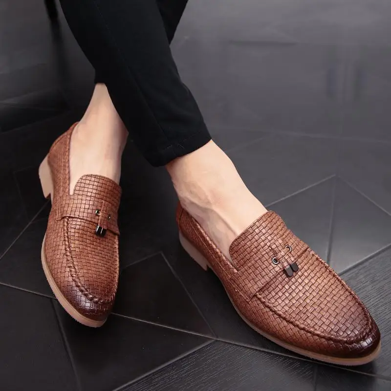 Męskie z prawdziwej skóry Oxford Business Casual praca w biurze ślubne męskie mokasyny eleganckie buty męskie