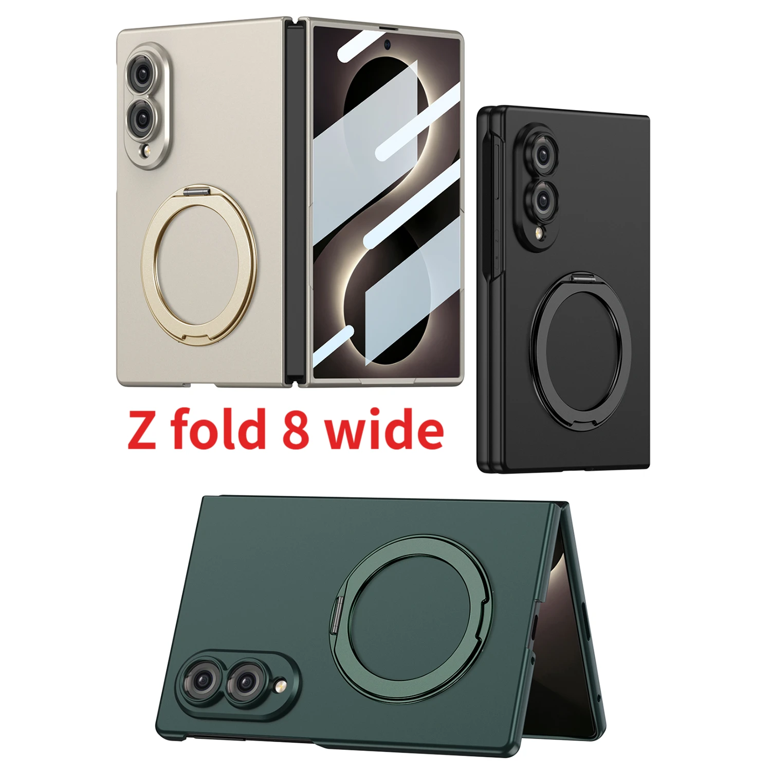 For Samsung Z Fold 8 Wide Shockproof Magnetic Bracket Shell 360 Rotating Ultra-Thin Screen Protector, Suitable For Magsafe Shell