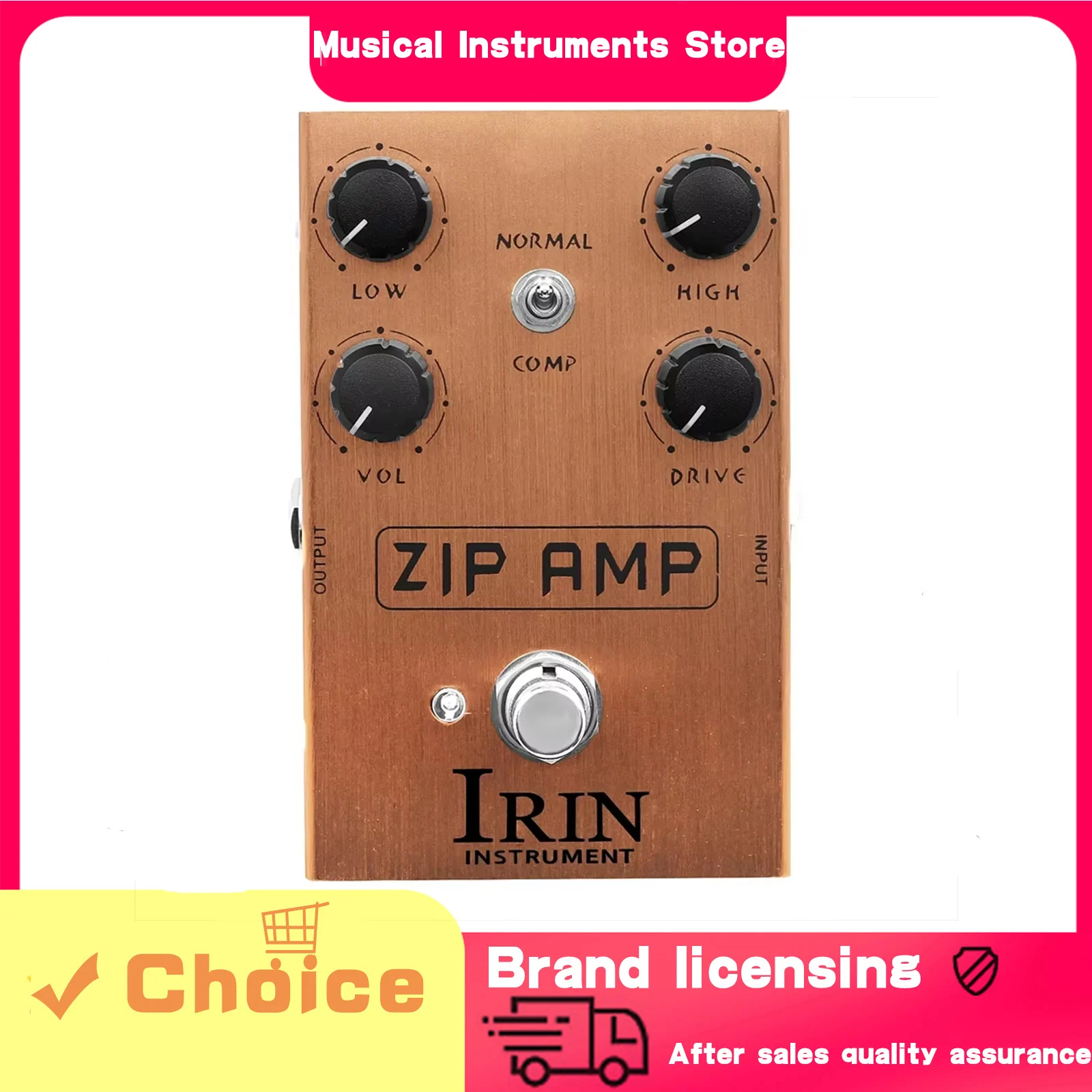 

IRIN Guitar Effect Pedal ZIP AMP Strong Compression Overdrive Tone with COMP Toggle Switch for Electric Guitar Accessories