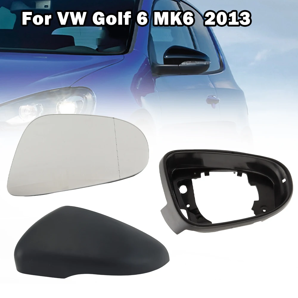 

Door Wing Mirror Housing Cover Trim Exterior Car Heated Side Mirror Cap Accessories Mirrors Glass for VW Golf 6 MK6 2009 -2013