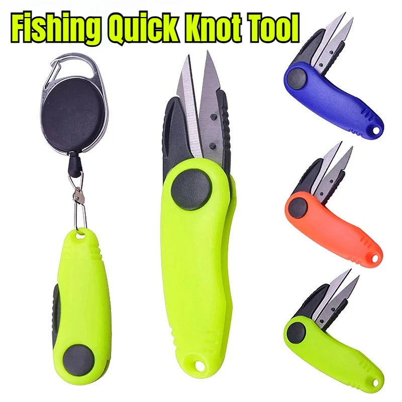 Schnell Knoten Werkzeug Garnelen Form Faltbare Angeln Schere Teleskop Seil Kit Angelschnur Cutter Clipper Nipper Angelgerät