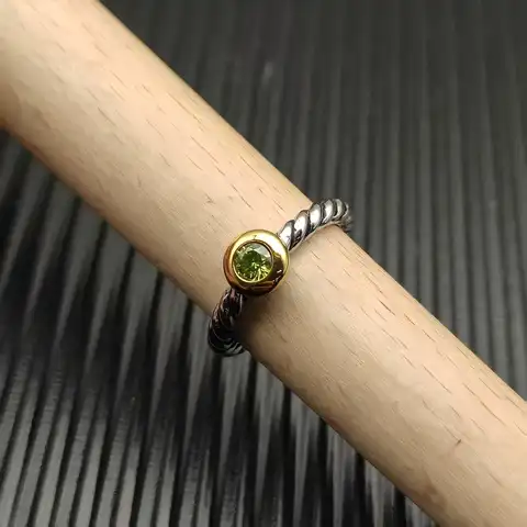 2026 Christmas New Dva Crystal Ring with Colored Gemstone Smooth Finish Elegant Design Unisex High-quality Temperament Gift