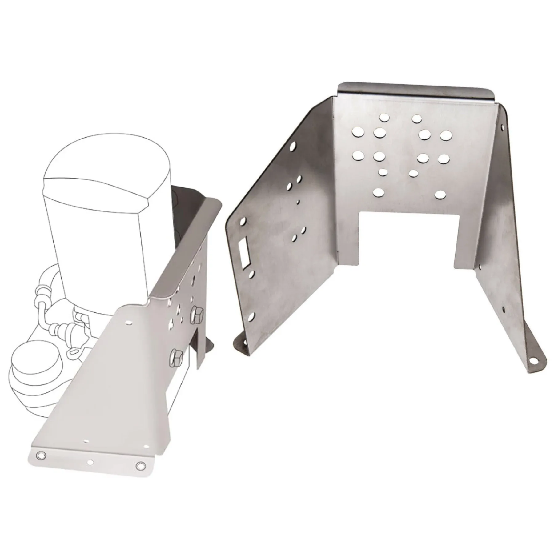 42419A1 Trim Pump Bracket for Mercruiser Stern Drives R/MR/Alpha Bravo Stainless Steel Strong Precision 58397A2 862548A-1