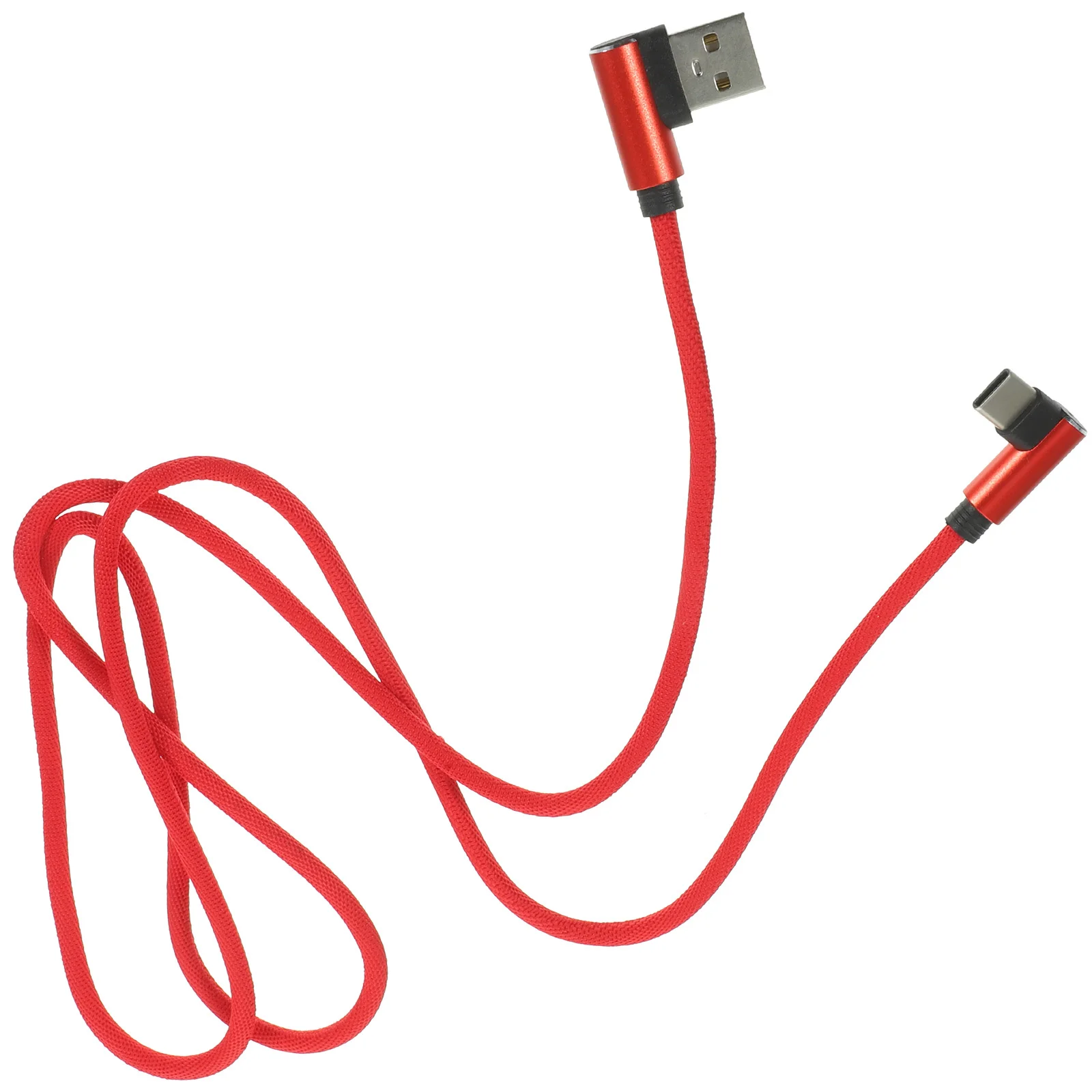 

Braided Right Angle Charging 1M Usb 2.4A 90 Degree Data Cord For Phone Fast Charge Durable Nylon Tangle-Free Cord Red