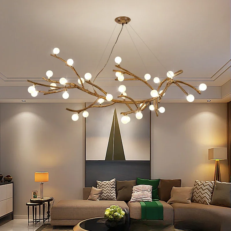 Nordic Led Pendant Lights Resin Iron Glass Bubble Restaurant Bedroom Kitchen Loft Indoor Vintage Chandelier Lighting Fixture