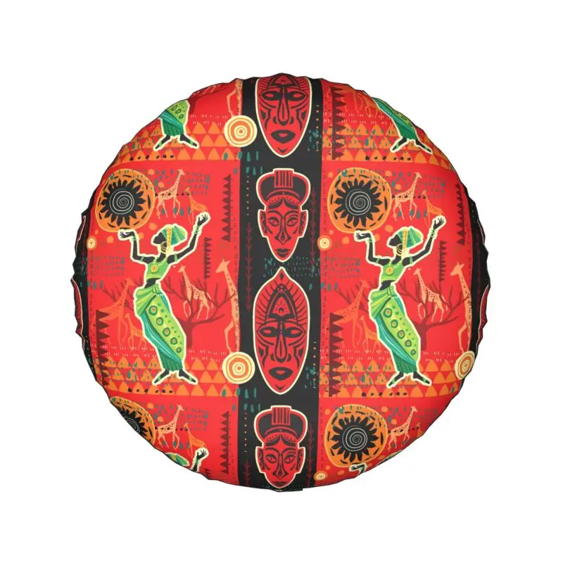 African Ethnic Motifs Spare Tire Cover for Toyota Land Cruiser Prado Jeep RV SUV Camper Car Wheel Covers 14