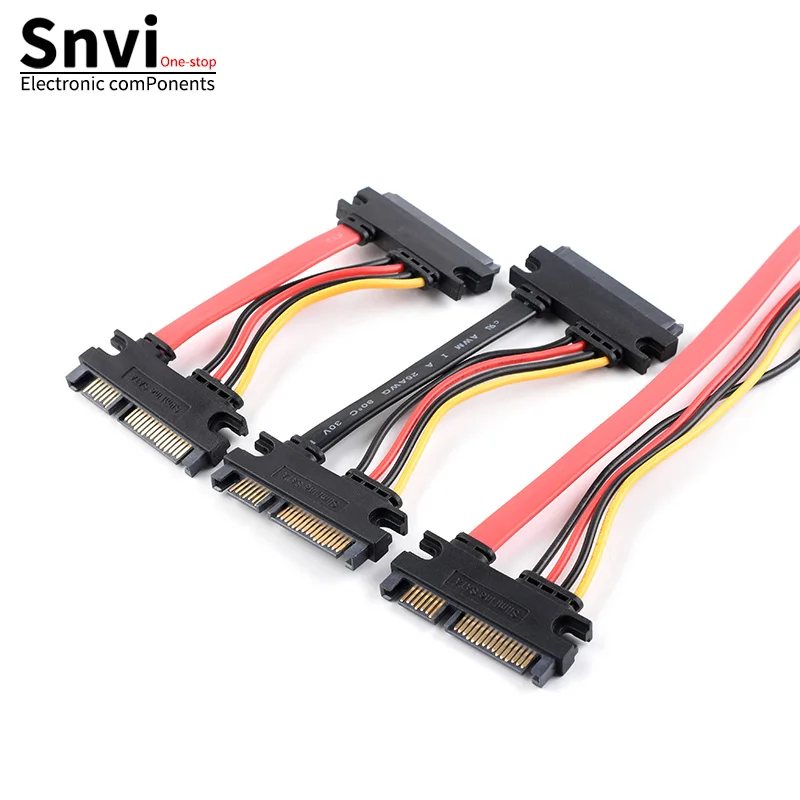 Cable de Extensión SATA 7+15, Cable de Extensión de Datos y Energía SATA, Cable de Extensión de Disco Duro Macho a Hembra, Cable de Alimentación de Puerto Serie