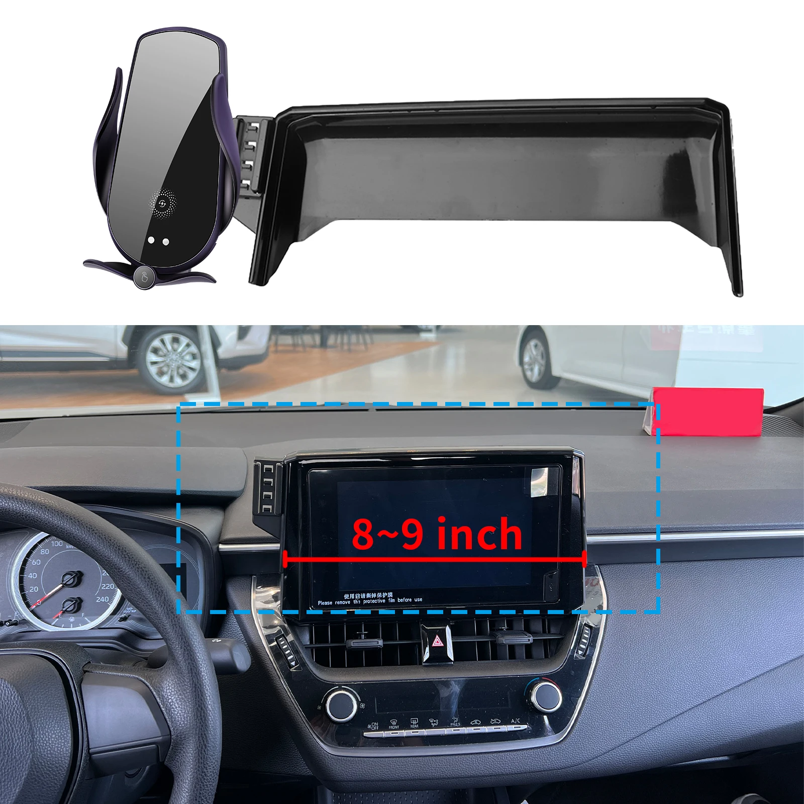 

fit for Toyota Corolla Cross XG10 2022-2024 8/9in Custom Fit Phone Holder Mount Dashboard Screen Base No Drill accessoires